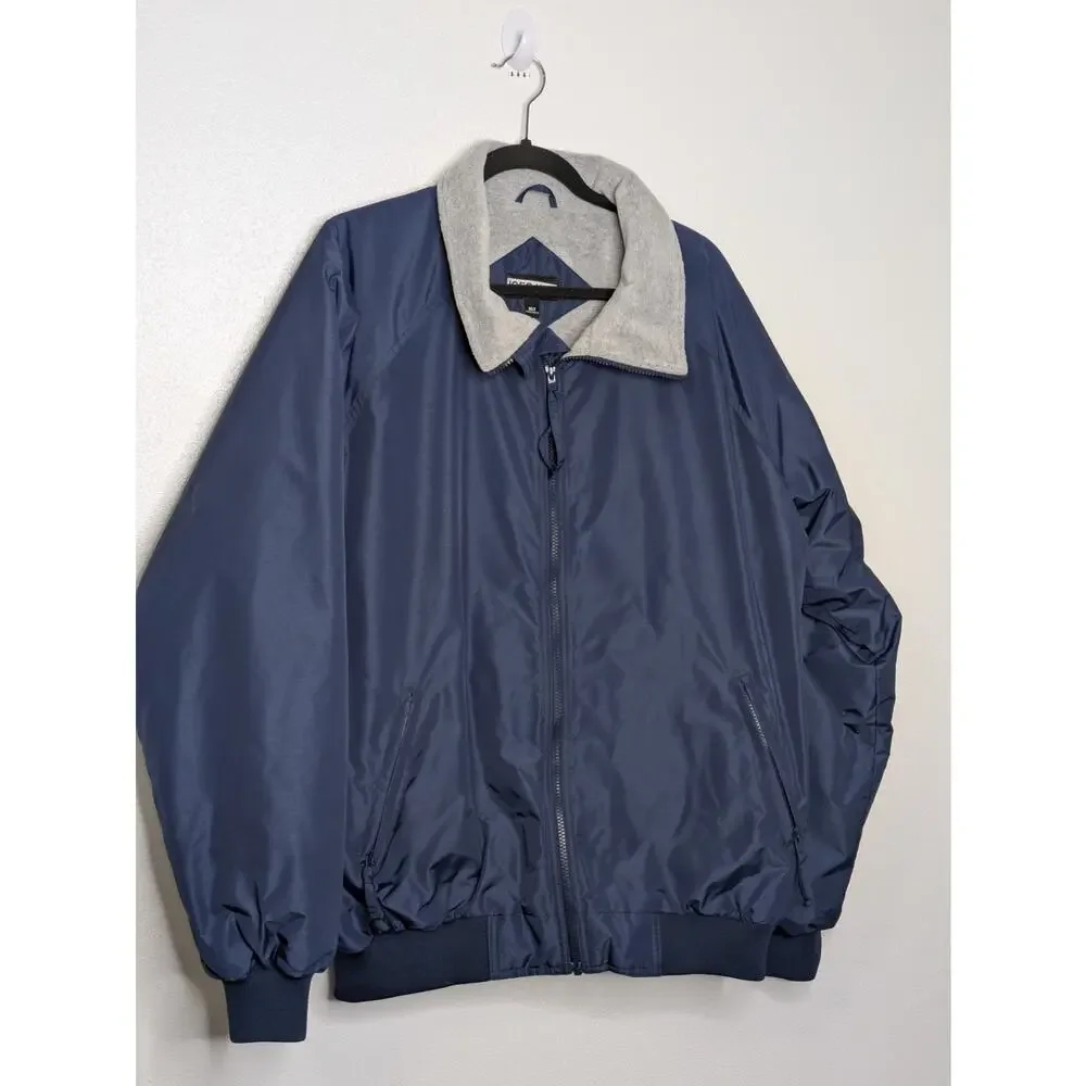 Joe's USA Mens 2XL Tall NAVY Fleece Lined Bomber Lined Jacket - Picture 2 of 8
